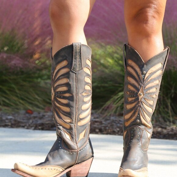 Liberty Black Glory Vintage Cafe Tall Leather Boots LB711510 - Women's Size 8 - Picture 4 of 16